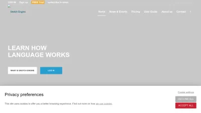 Screenshot of Sketchengine.eu
