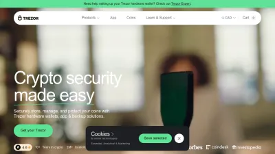Screenshot of Trezor.io