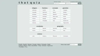 Screenshot of Thatquiz.org