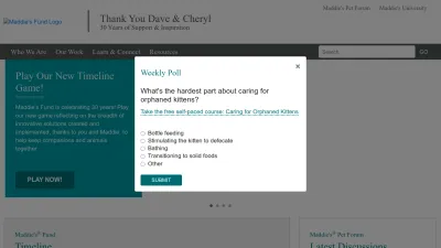 Screenshot of Maddiesfund.org
