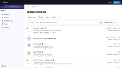 Screenshot of Framagit.org