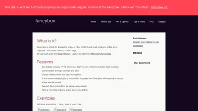 Screenshot of Fancybox.net