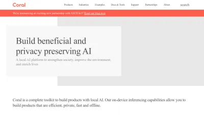 Screenshot of Coral.ai