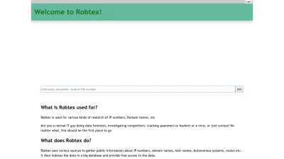 Screenshot of Robtex.com