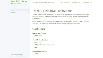Screenshot of Spec.openapis.org