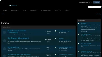 Screenshot of Doomworld.com