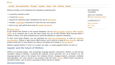 Screenshot preview of ipython.org
