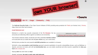 Screenshot of Noscript.net