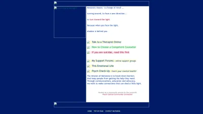 Screenshot of Metanoia.org