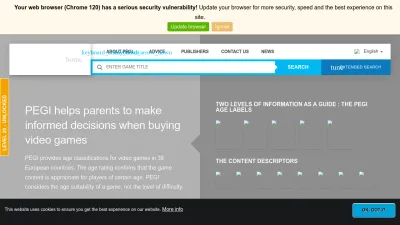 Screenshot of Pegi.info