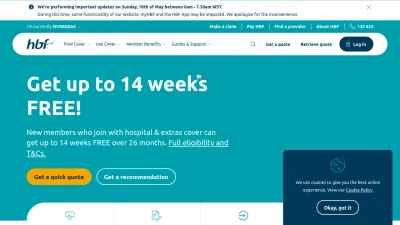 Screenshot preview of hbf.com.au