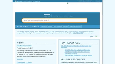 Screenshot preview of dailymed.nlm.nih.gov