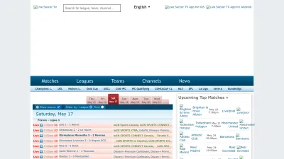 Screenshot of Livesoccertv.com