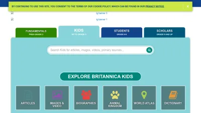 Screenshot of Kids.britannica.com