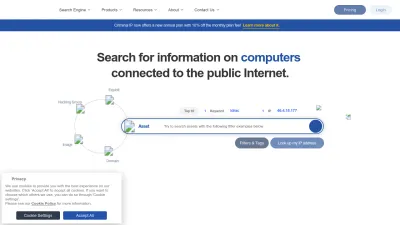 Screenshot preview of criminalip.io