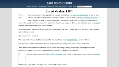 Screenshot of Exim.org
