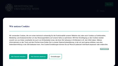 Screenshot of Meduniwien.ac.at