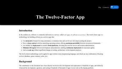 Screenshot of 12factor.net