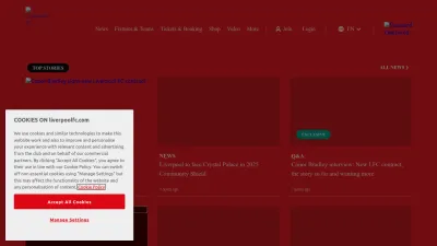 Screenshot of Liverpoolfc.com