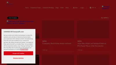 Screenshot preview of liverpoolfc.com
