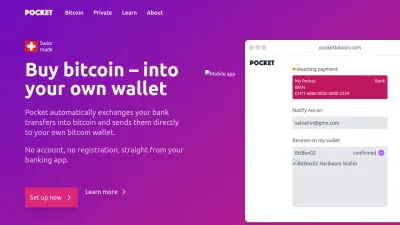 Screenshot of Pocketbitcoin.com