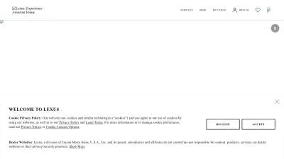 Screenshot of Lexus.com