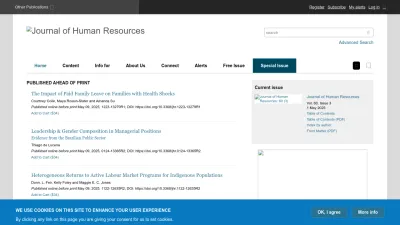 Screenshot of Jhr.uwpress.org