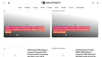 Screenshot of Wccftech.com