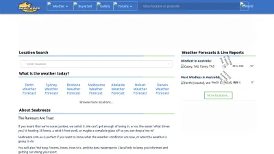 Screenshot of Seabreeze.com.au