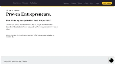 Screenshot of Mixergy.com
