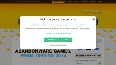 Screenshot of Myabandonware.com