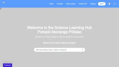 Screenshot of Sciencelearn.org.nz