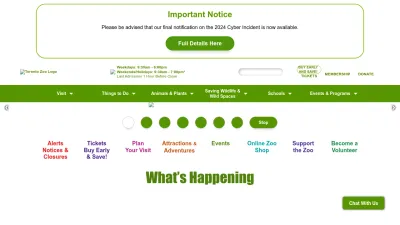 Screenshot of Torontozoo.com