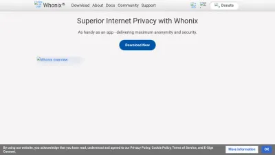Screenshot of Whonix.org