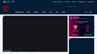 Screenshot of Melbournefc.com.au