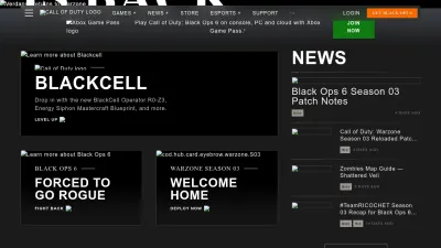 Screenshot of Callofduty.com