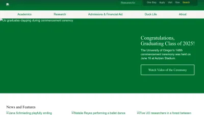 Screenshot preview of uoregon.edu