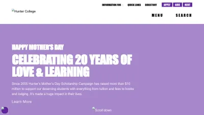 Screenshot of Hunter.cuny.edu