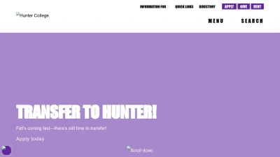 Screenshot preview of hunter.cuny.edu