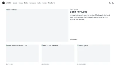 Screenshot of Linuxize.com