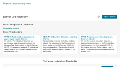 Screenshot of Elsevier.digitalcommonsdata.com