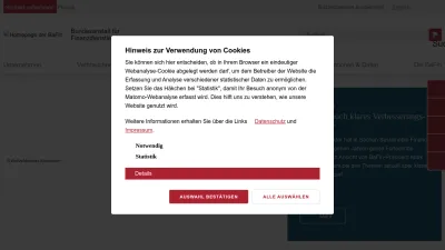 Screenshot of Bafin.de