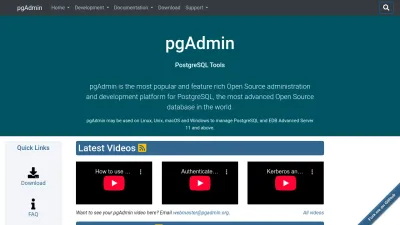 Screenshot of Pgadmin.org