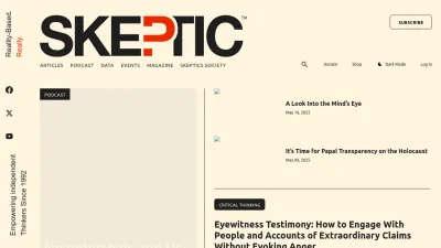 Screenshot of Skeptic.com