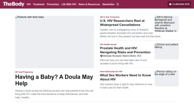 Screenshot of Thebody.com