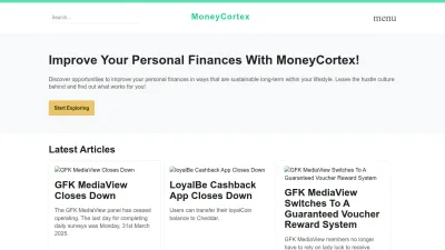 Screenshot preview of moneycortex.com