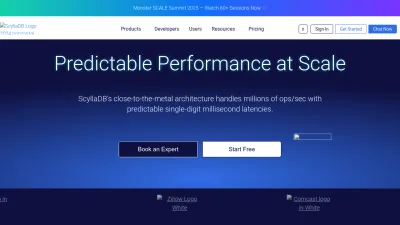 Screenshot of Scylladb.com
