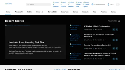 Screenshot of Thurrott.com