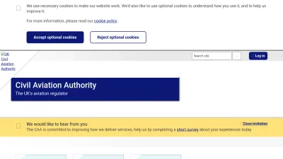 Screenshot of Caa.co.uk