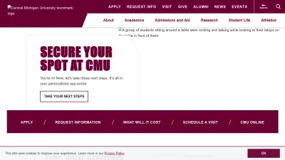 Screenshot of Cmich.edu